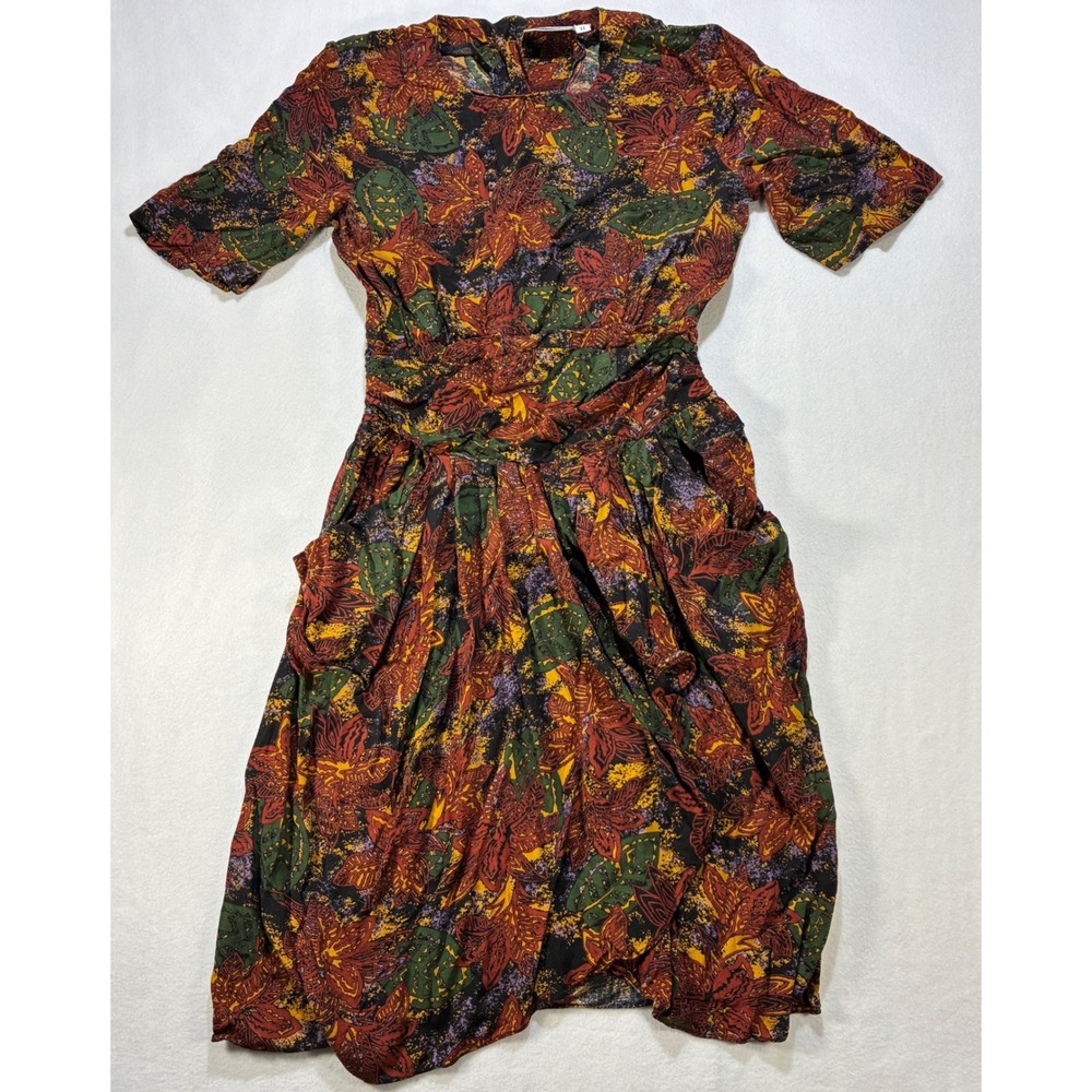 Vintage Joni Blair Womens Size 11 Dress Floral Paisley Drop Waist 80s 90s Boho
